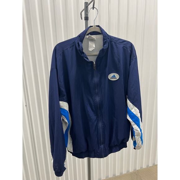 Vintage 1990’s Adidas Blue and White Two Piece Track Suit Size Large